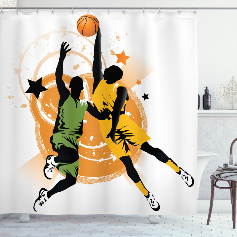 Basketball Players Art Shower Curtain