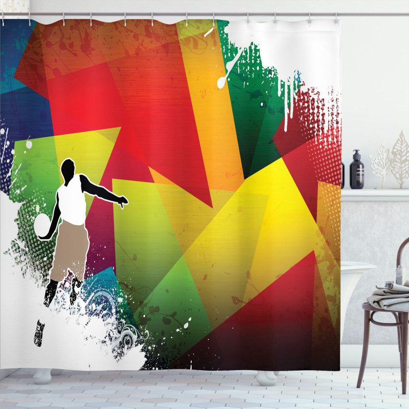 Basketball Modern Art Shower Curtain