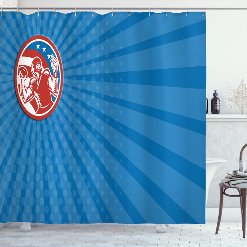 Pop Art American Football Shower Curtain