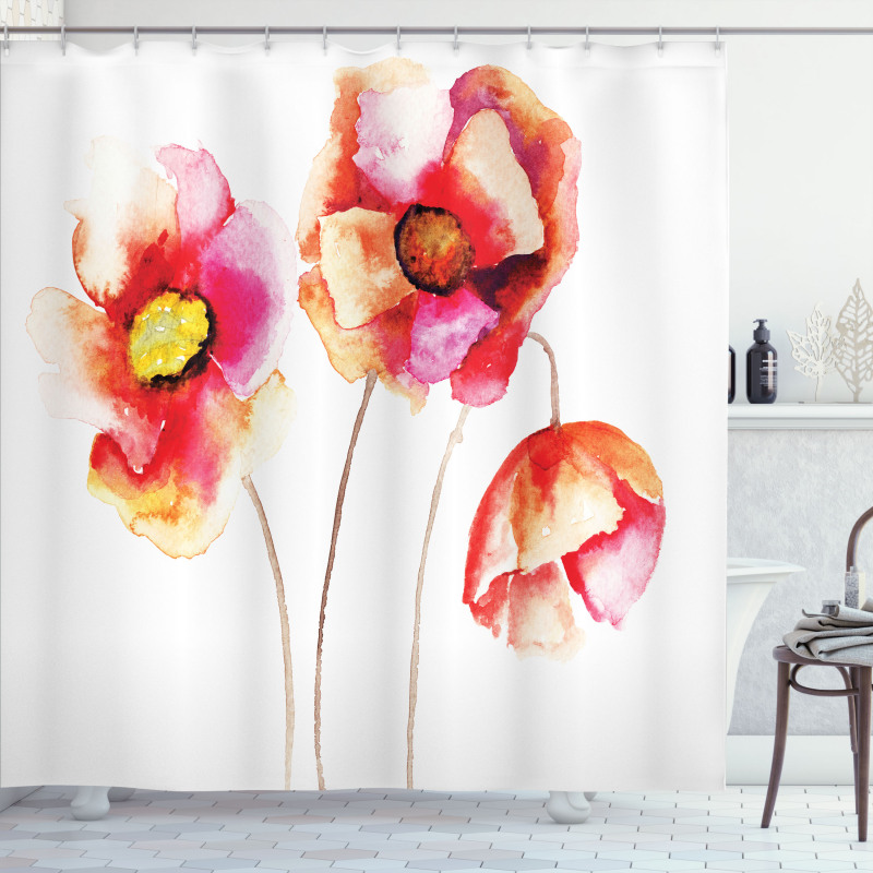 Blooming Poppies Shower Curtain