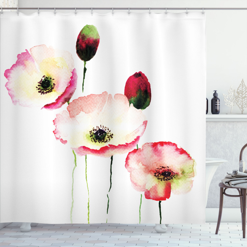 Poppy Vintage Blossom Shower Curtain