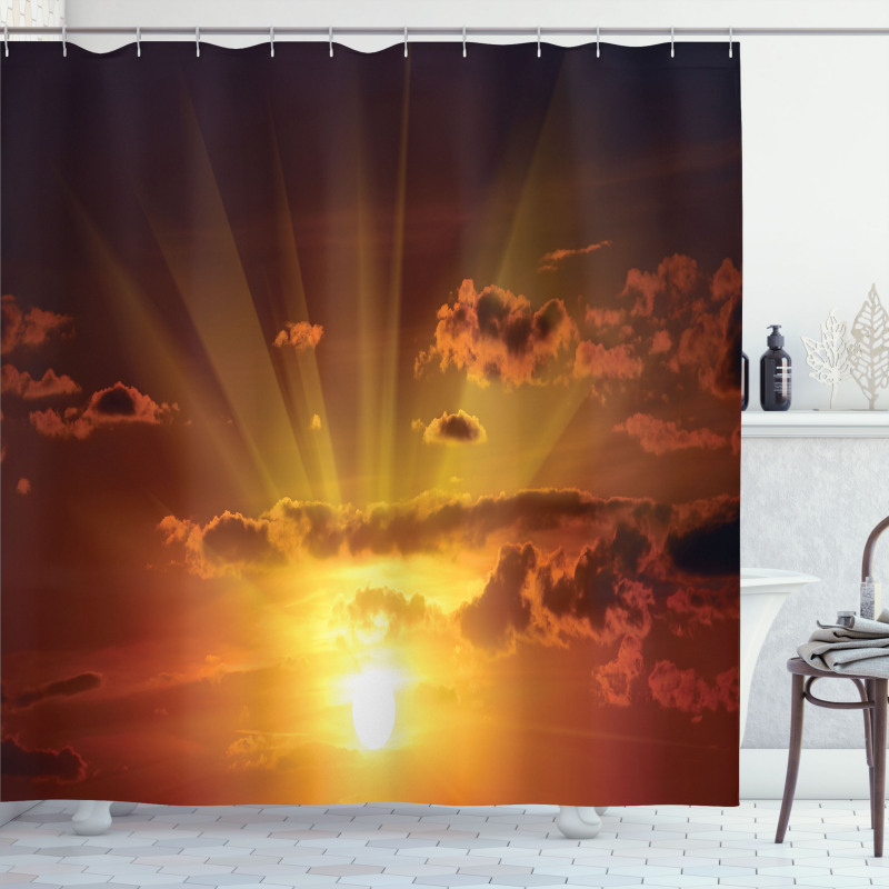 Burning Sunset Shower Curtain