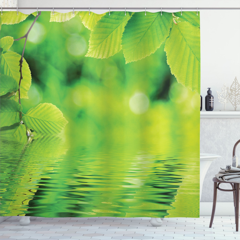 Leaves and River Peace Shower Curtain