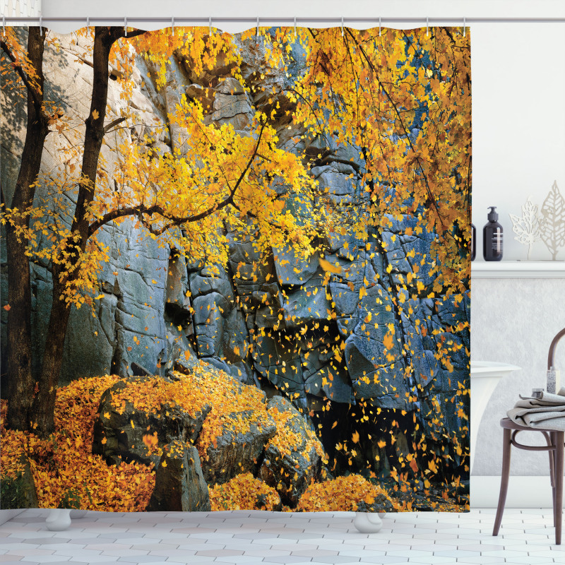 Maple Falling Leaves Shower Curtain