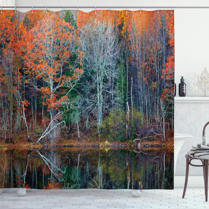 Forest River Autumn Shower Curtain