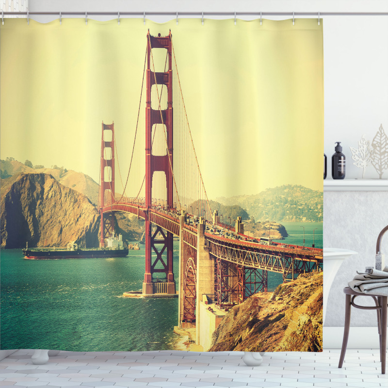 Old Style Bridge View Shower Curtain