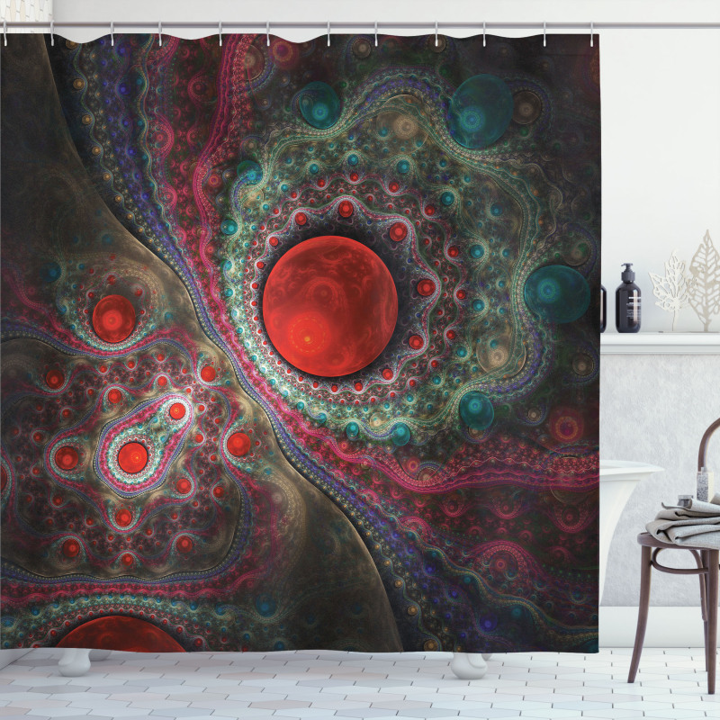 Vintage Abstract Forms Shower Curtain