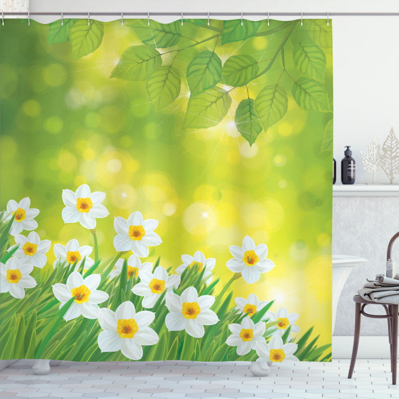 Daffodils Spring Petals Shower Curtain