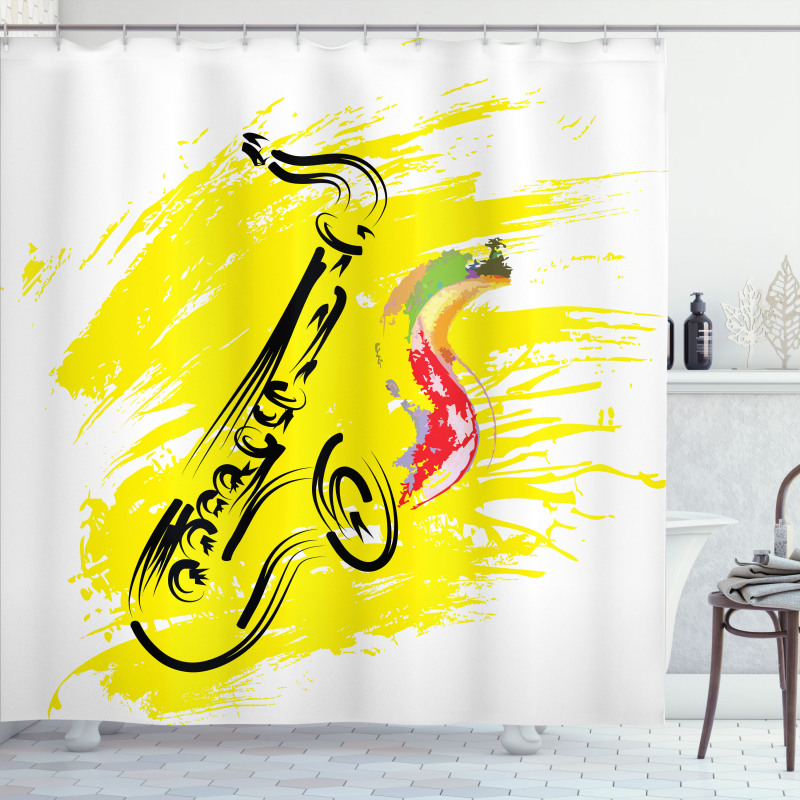 Jazz Saxophone Shower Curtain