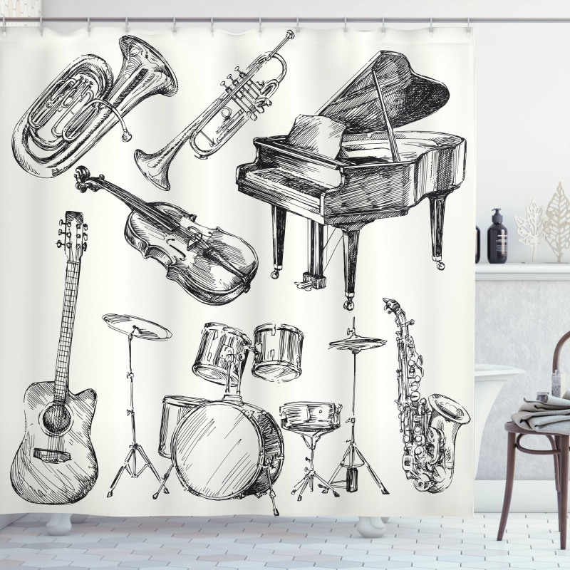 Musical Instruments Shower Curtain