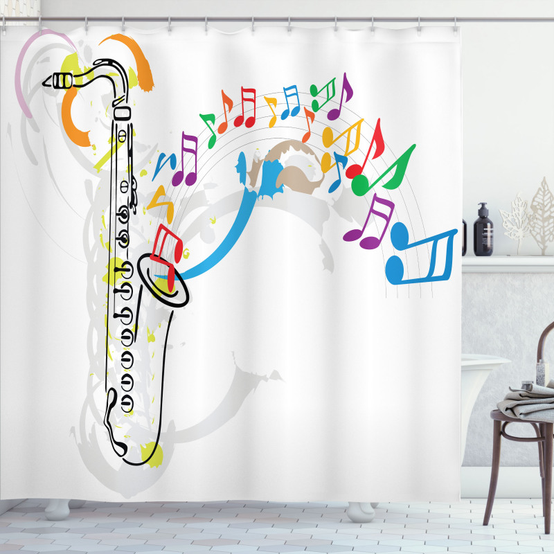 Festival Music Notes Shower Curtain