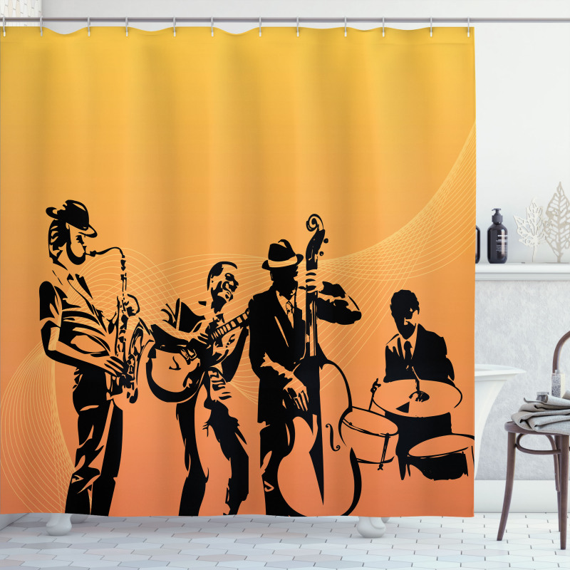 Jazz Quartet Stage Shower Curtain