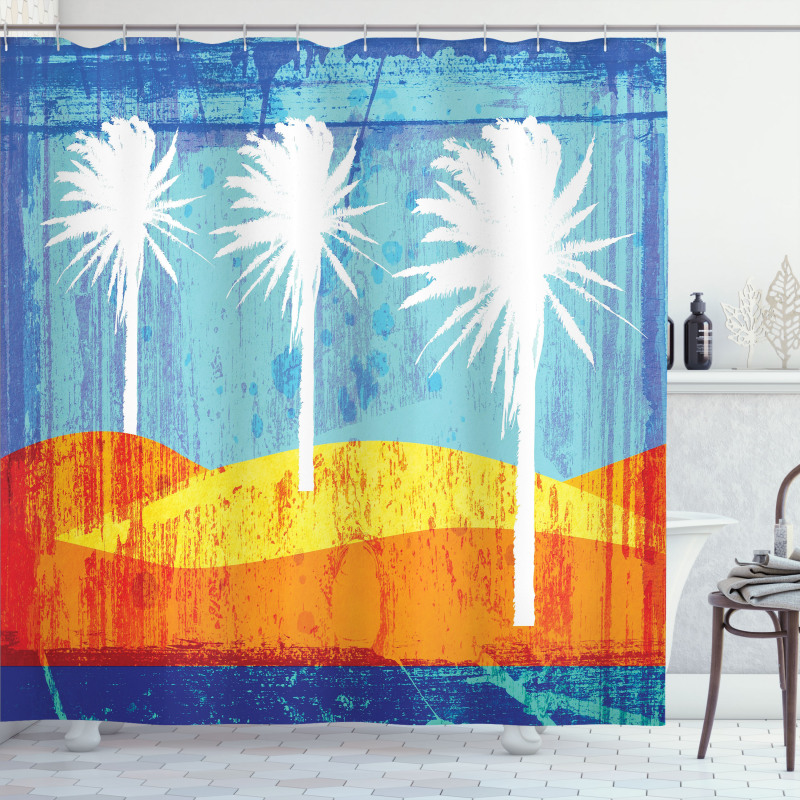 Tropic Beach Palms Shower Curtain
