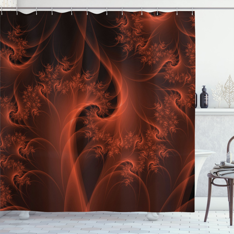 Digital Swirls Floral Shower Curtain