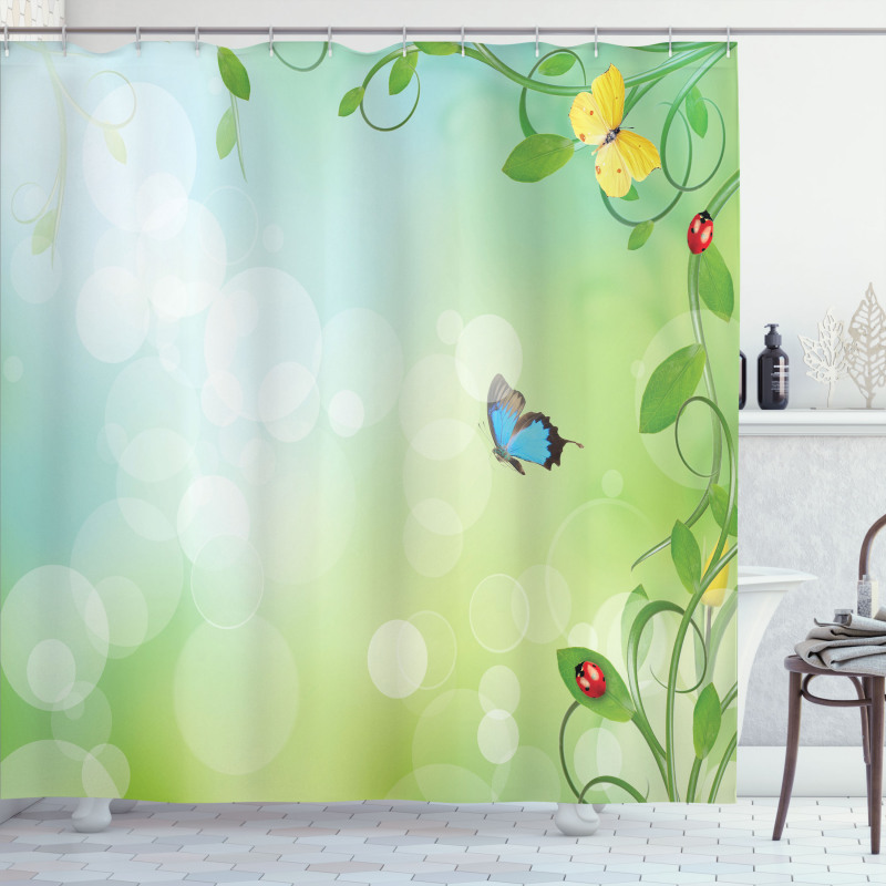 Spring Flowers Sunny Shower Curtain