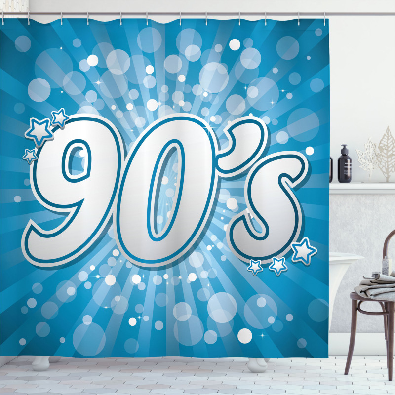 90s Pop Art Star Retro Shower Curtain