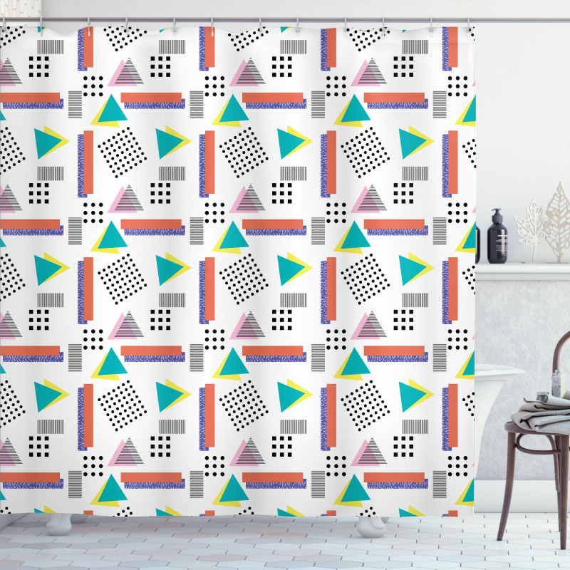 Old Retro Style Pattern Shower Curtain