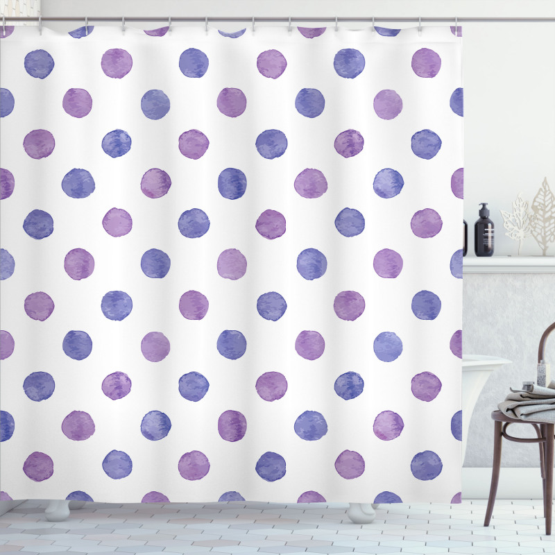Watercolor Polka Dots Shower Curtain