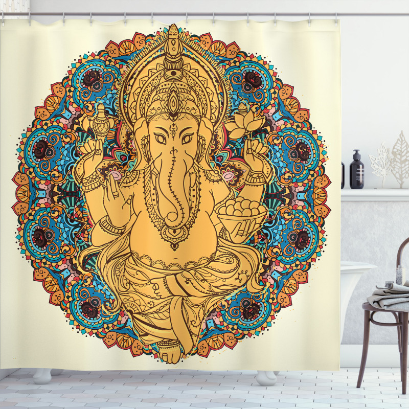 Vintage Style Elephant Shower Curtain