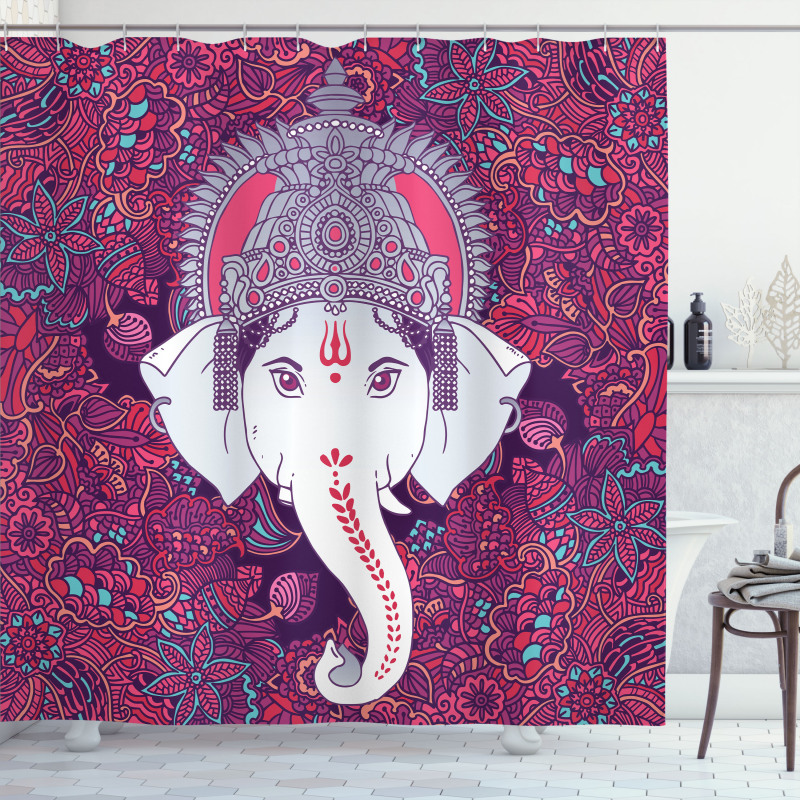 Elephant Mandala Art Shower Curtain