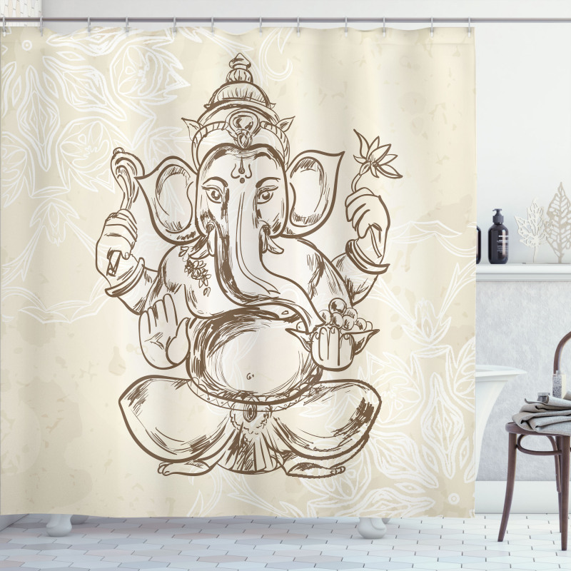 Elephant Artful Sketch Shower Curtain