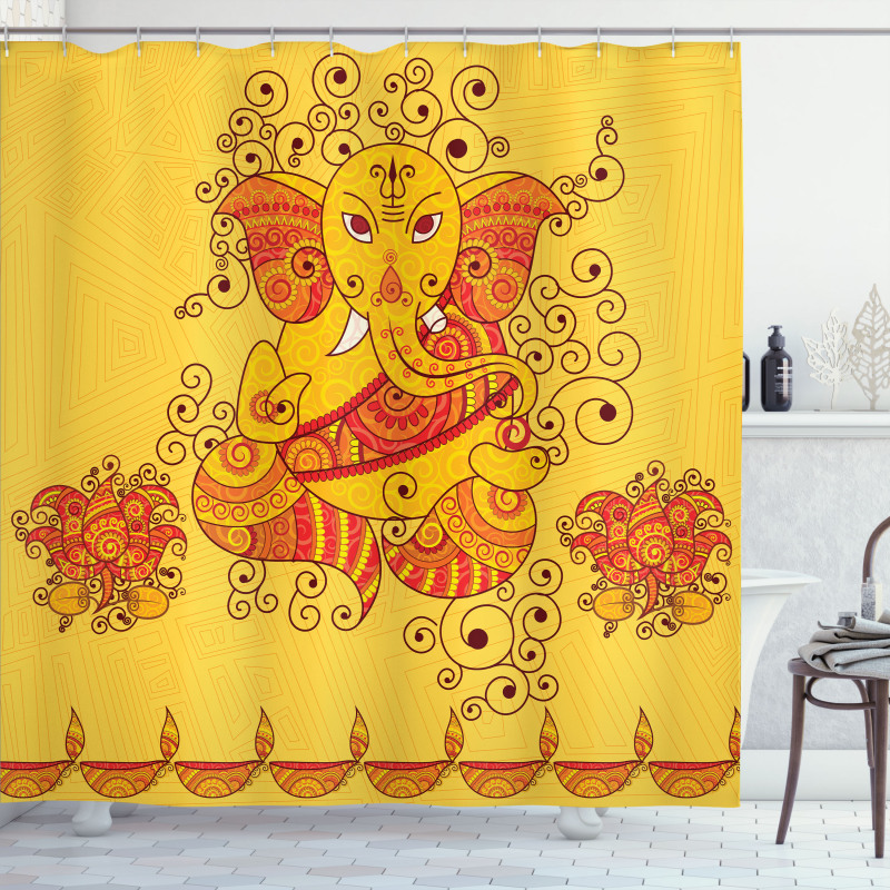 Bohemian Thai Elephant Shower Curtain