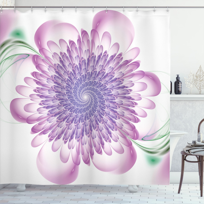 Floral Harmonic Spirals Shower Curtain
