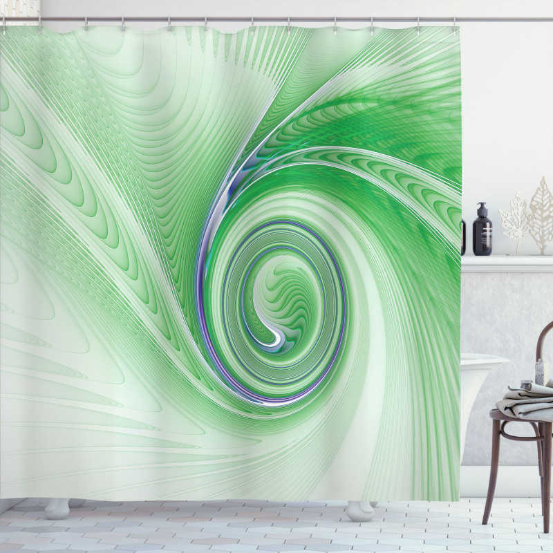 Abstract Fractal Spirals Shower Curtain