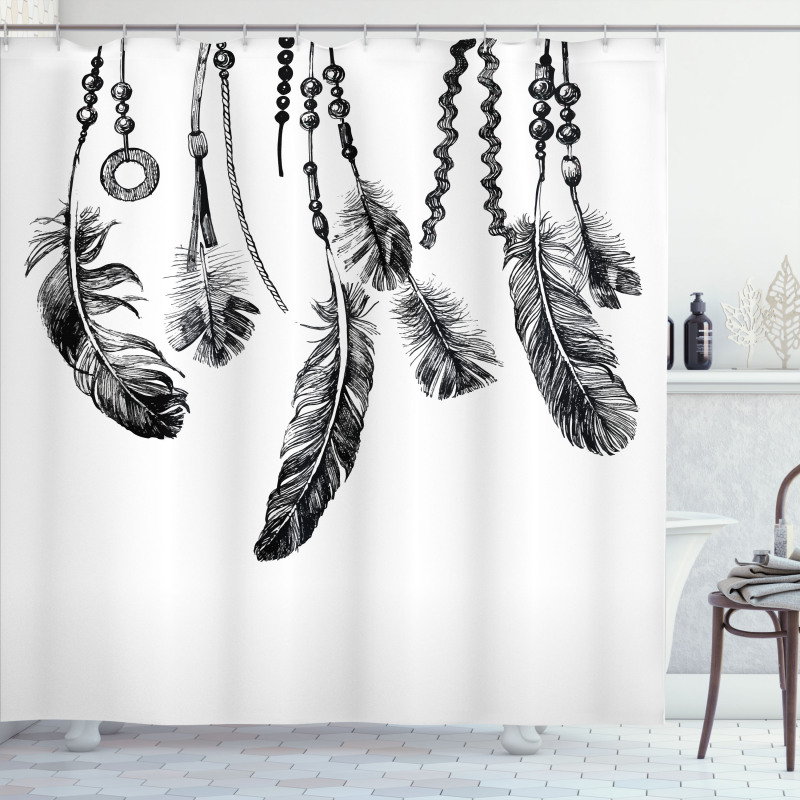 Native Feathers Shower Curtain