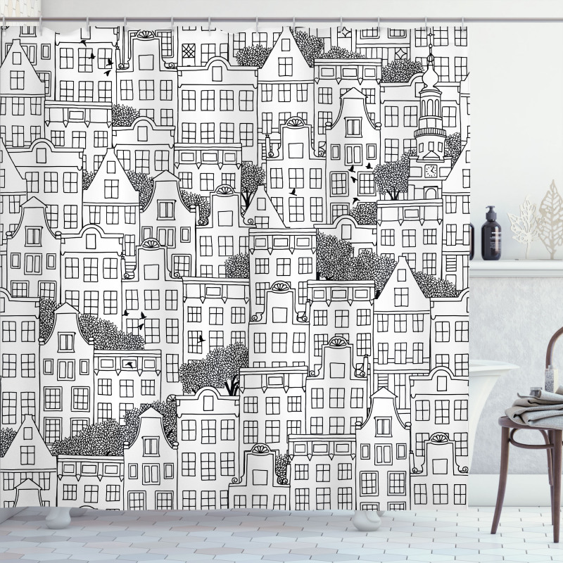 European Houses Urban Shower Curtain