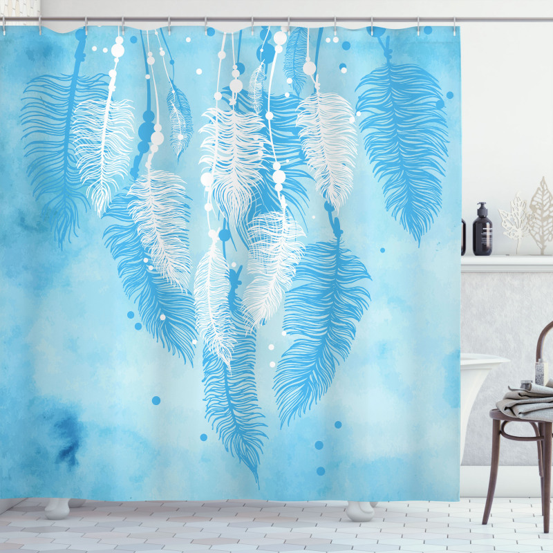 Boho Feather Shower Curtain