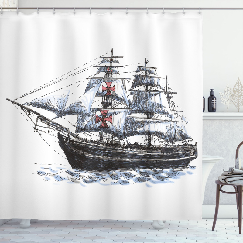 Columbus Ship Sailing Shower Curtain