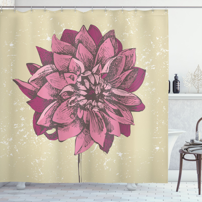 Dahlia Flower Bohemian Shower Curtain
