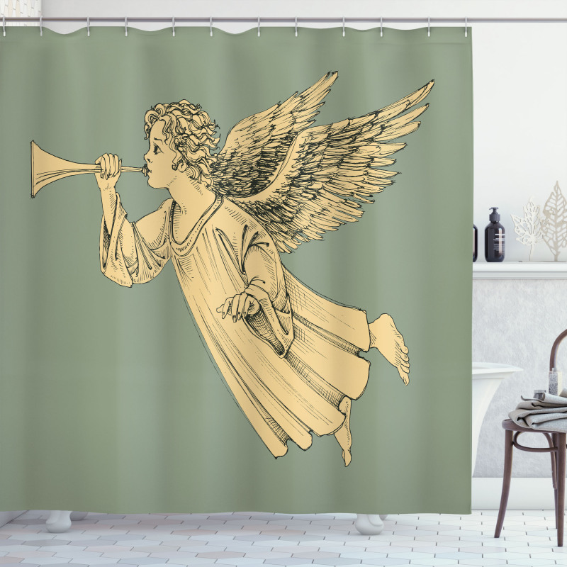 Flying Angel Art Shower Curtain
