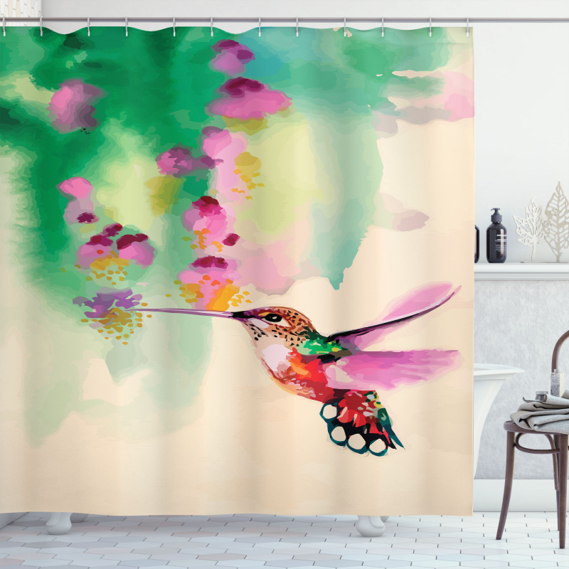 Colibri and Flowers Shower Curtain