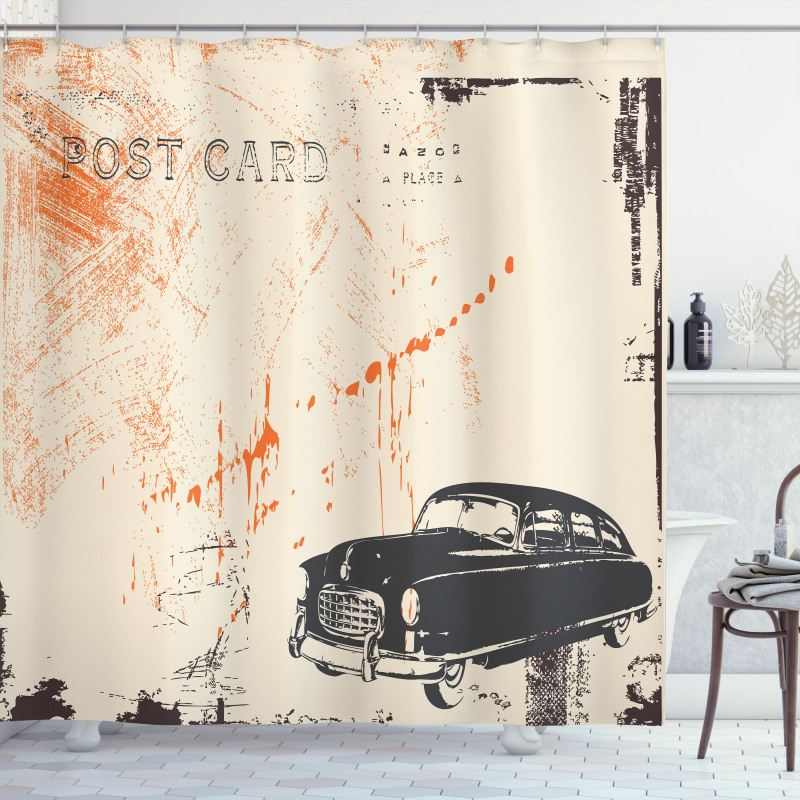 Old Fashioned Car Art Shower Curtain