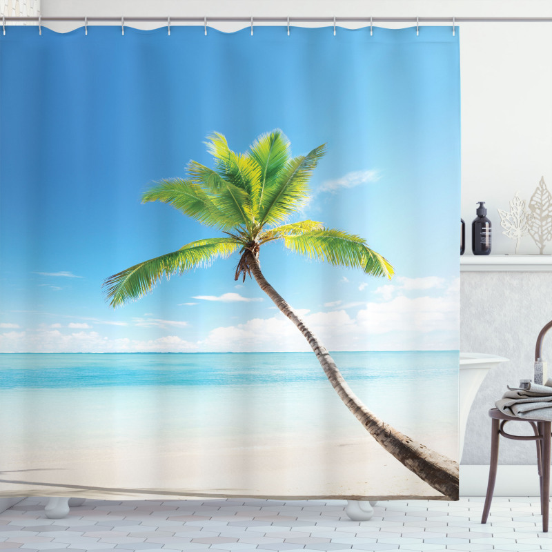 Palm Trees on Caribbean Shower Curtain