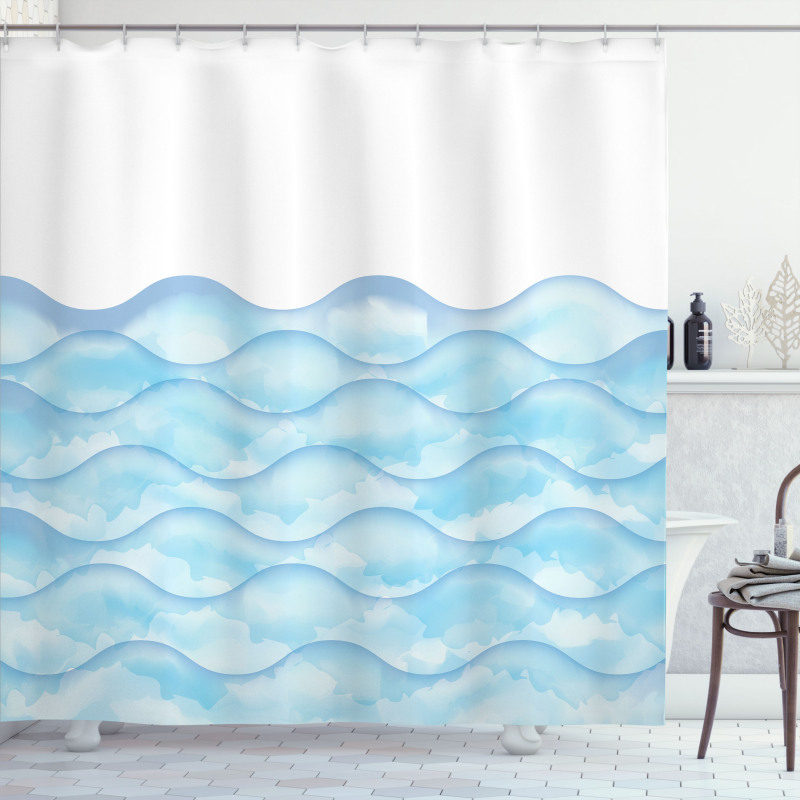 Sea Ocean Waves Art Shower Curtain