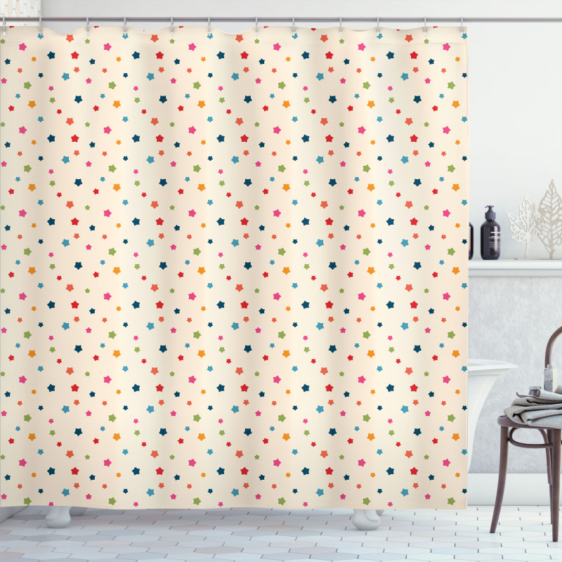 Colorful Stars Stellar Shower Curtain