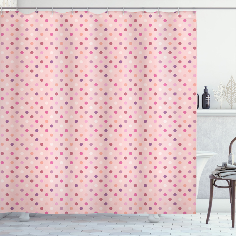 Romantic Polka Dots Shower Curtain