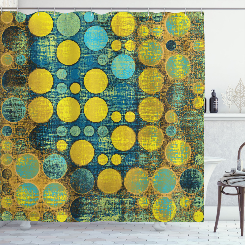 Groovy Polka Dots 60s Shower Curtain