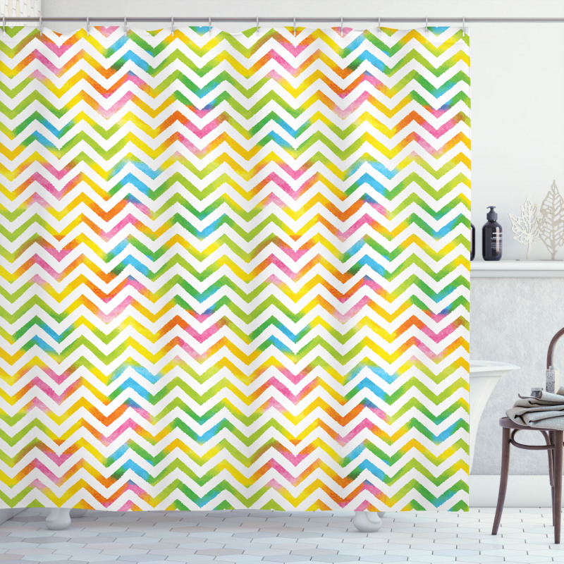 Colorful Geometrical Shower Curtain