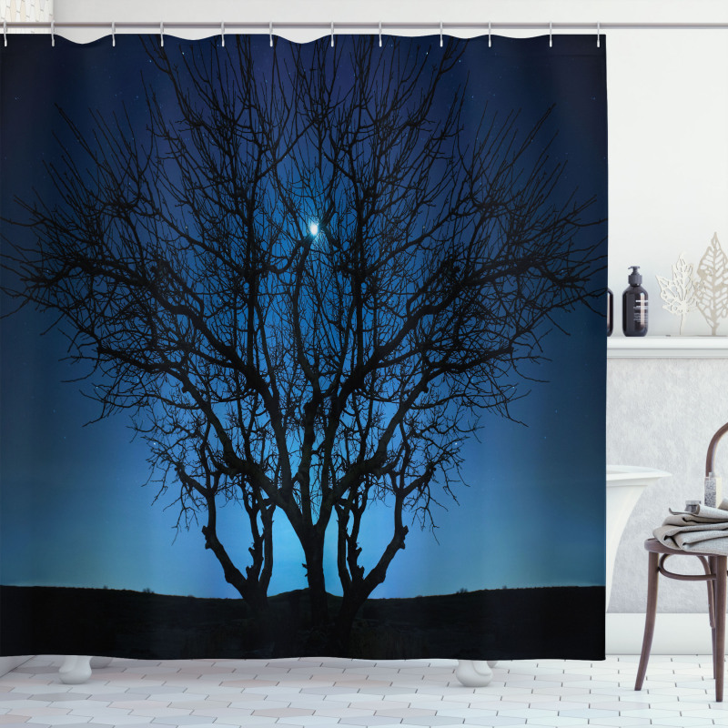 Night Moon Cosmos Shower Curtain