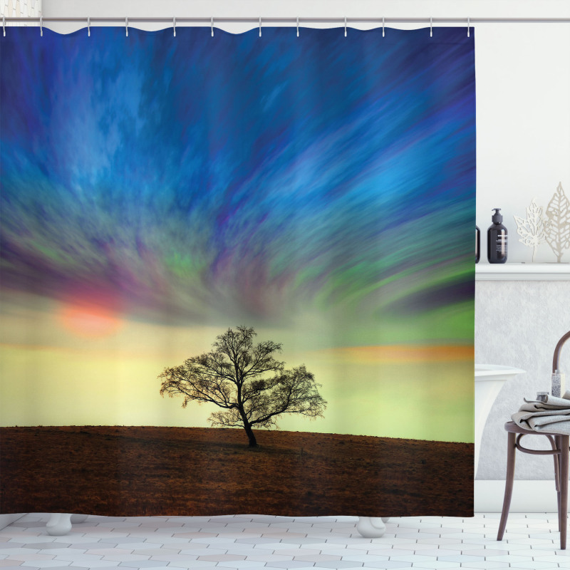 Surreal Sky Field Ombre Shower Curtain