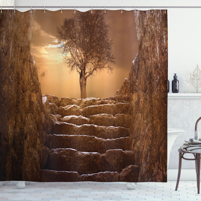 Brown Sky Sunset Cloudy Shower Curtain