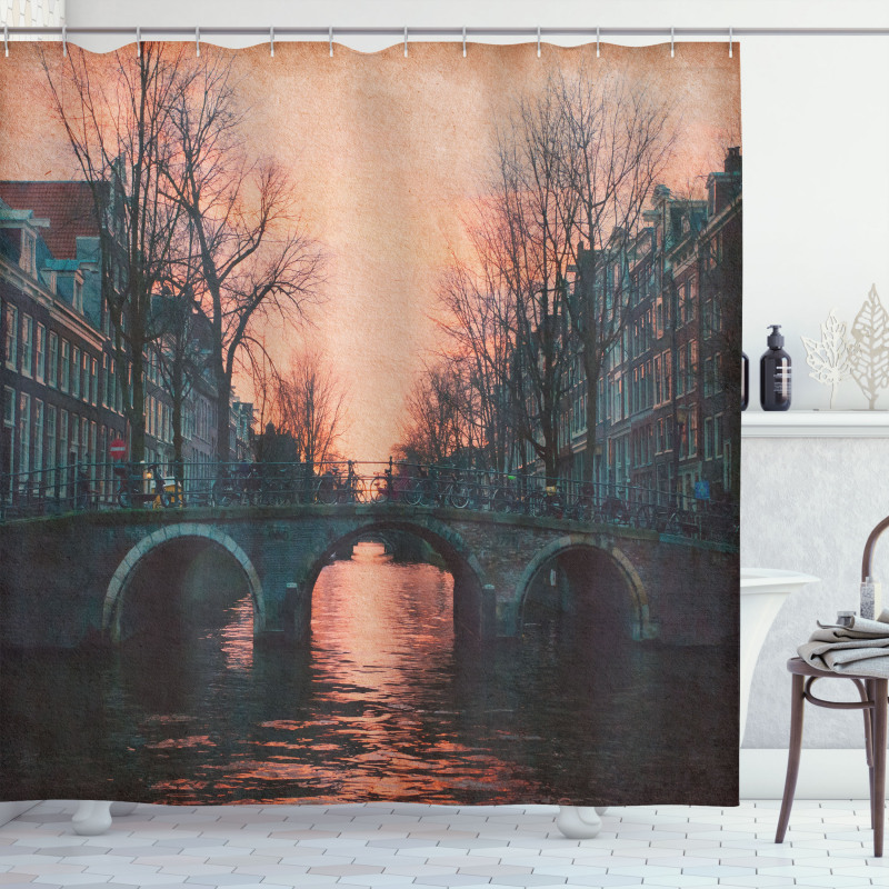 Amsterdam Vintage Bridge Shower Curtain