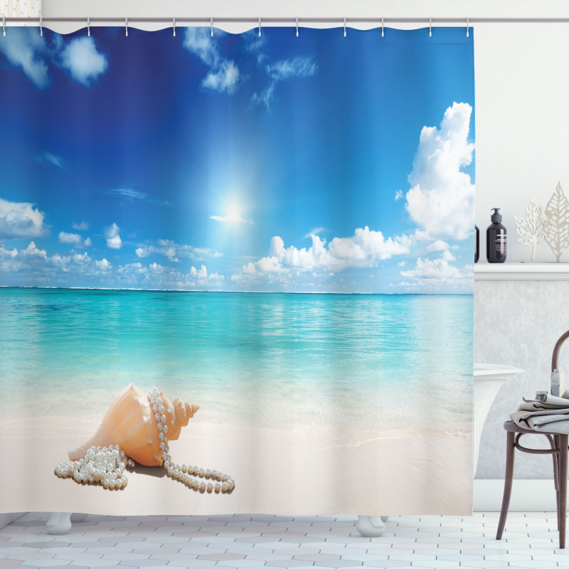 Seashells Tropical Beach Shower Curtain