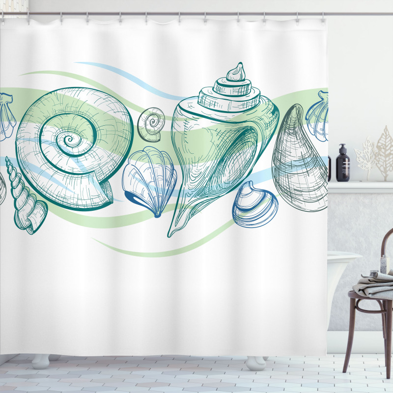 Pastel Color Sealife Shower Curtain