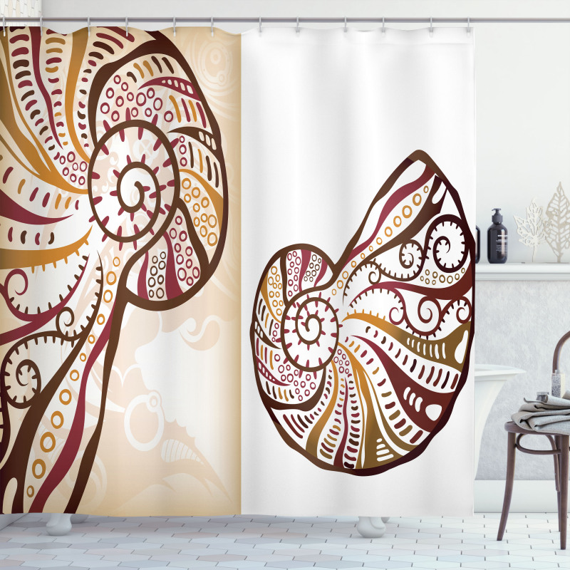 Seashells Abstract Boho Shower Curtain