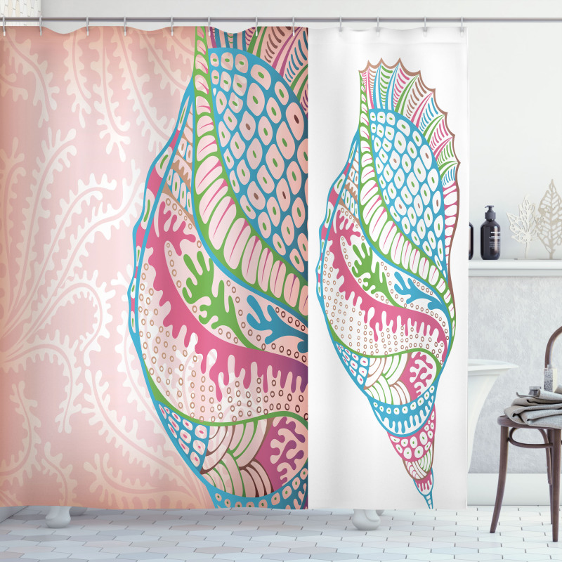 Seashells Ornate Vivid Shower Curtain